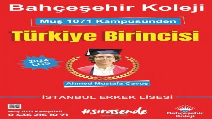MUŞ 1071 KAMPÜSÜNDEN TÜRKİYE BİRİNCİSİ