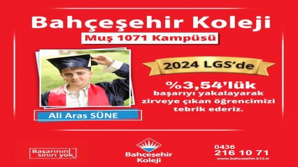 % 3.54' LÜK BAŞARIYI YAKALAYARAK ZİRVEYE ÇIKAN ÖĞRENCİMİZİ TEBRİK EDERİZ